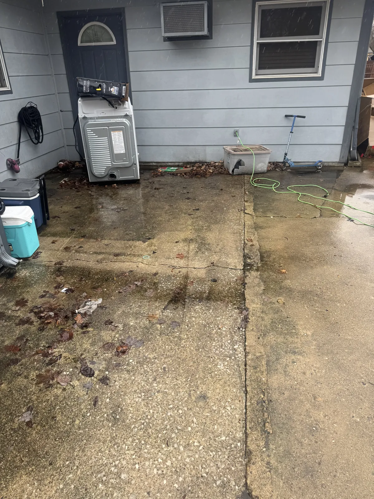 Same patio with the couch and chair removed